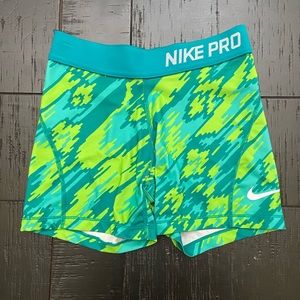 Nike green and blue volleyball spandex